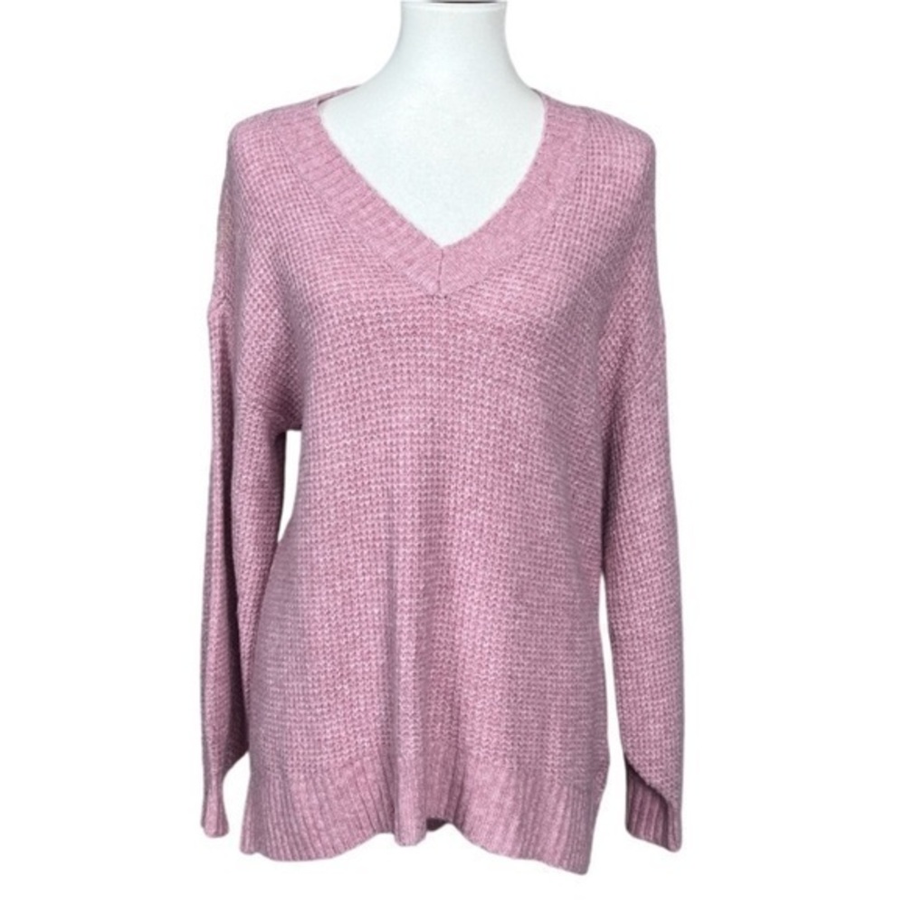 AMERICAN Eagle Outfitters Pink V-Neck Oversized Pull Over Hi-Lo Sweatshirt